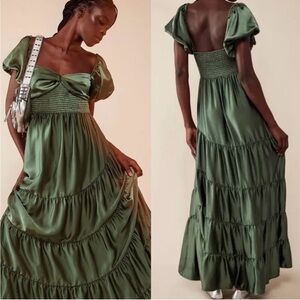 ✨New Free People sundrenched silky maxi dress OPEN TO OFFERS size L